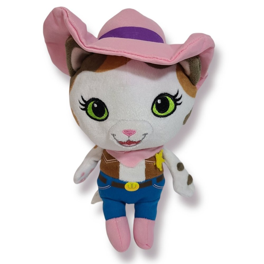 Disney Jr Plush Toy Stuffed Animal 9" Sheriff Callie's Wild West Cat Kitty Pink